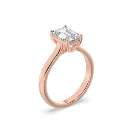 1CTW Radiant Lab-Grown Diamond Prong Plain Cathedral Trellis Shank Solitaire Engagement Ring 1 Stone