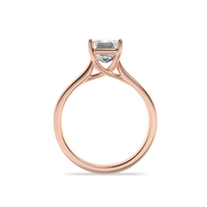 1CTW Radiant Lab-Grown Diamond Prong Plain Cathedral Trellis Shank Solitaire Engagement Ring 1 Stone