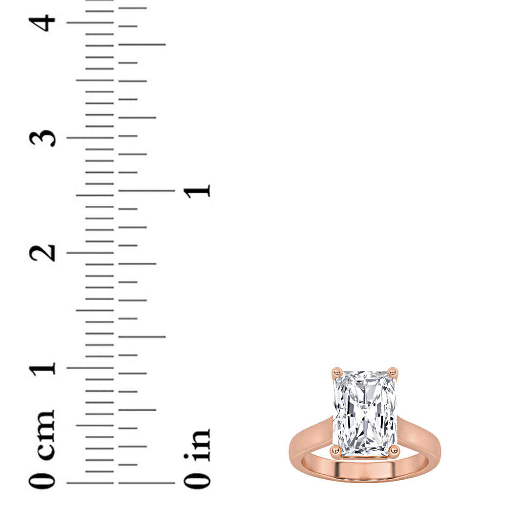 1CTW Radiant Lab-Grown Diamond Prong Plain Cathedral Trellis Shank Solitaire Engagement Ring 1 Stone