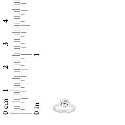 1CTW Round Lab-Grown Diamond Prong Plain Cathedral Trellis Shank Solitaire Engagement Ring 1 Stone