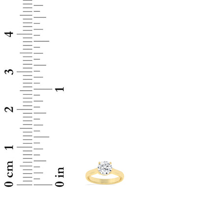 1CTW Round Lab-Grown Diamond Prong Plain Cathedral Trellis Shank Solitaire Engagement Ring 1 Stone