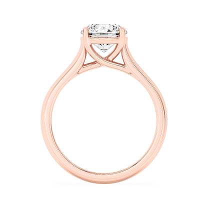 1CTW Round Lab-Grown Diamond Prong Plain Cathedral Trellis Shank Solitaire Engagement Ring 1 Stone