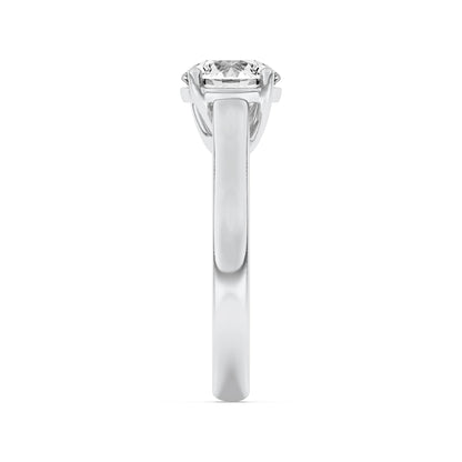 2CTW Round Lab-Grown Diamond Prong Plain Cathedral Trellis Shank Solitaire Engagement Ring 1 Stone