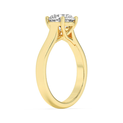 2CTW Round Lab-Grown Diamond Prong Plain Cathedral Trellis Shank Solitaire Engagement Ring 1 Stone