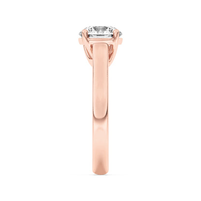 2CTW Round Lab-Grown Diamond Prong Plain Cathedral Trellis Shank Solitaire Engagement Ring 1 Stone