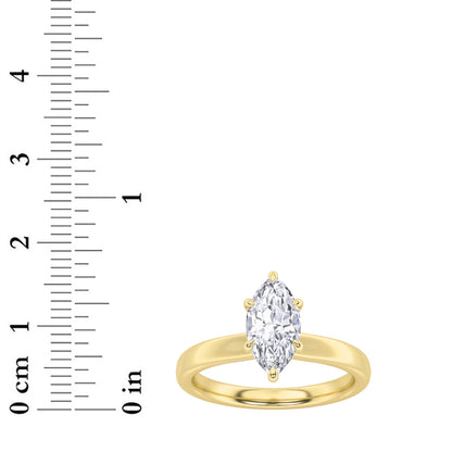 3CTW Marquise Lab-Grown Diamond Prong Hidden Halo Plain Shank Engagement Ring 16 Stones