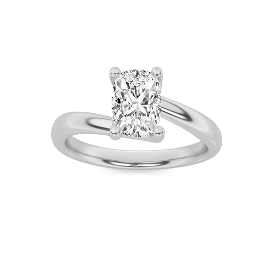 1CTW Elongated Cushion Lab-Grown Diamond Prong Bypass Shank Engagement Ring 1 Stone