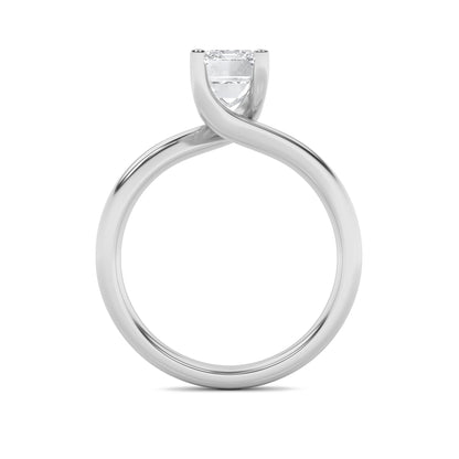 1CTW Emerald Lab-Grown Diamond Prong Bypass Shank Engagement Ring 1 Stone