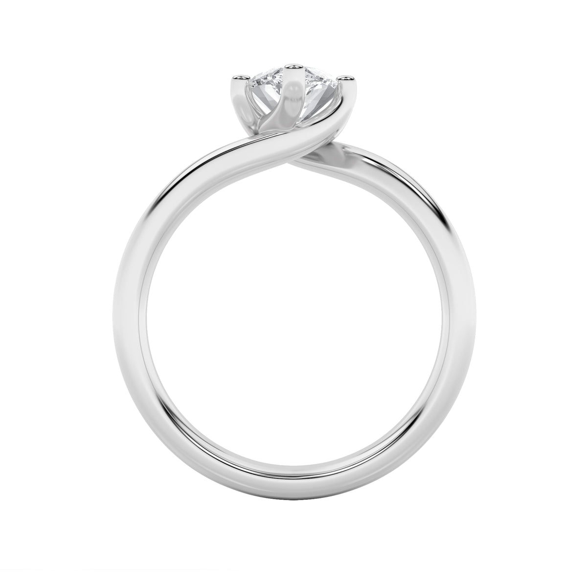 1CTW Marquise Lab-Grown Diamond Prong Bypass Shank Engagement Ring 1 Stone