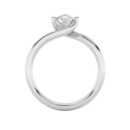 1CTW Marquise Lab-Grown Diamond Prong Bypass Shank Engagement Ring 1 Stone