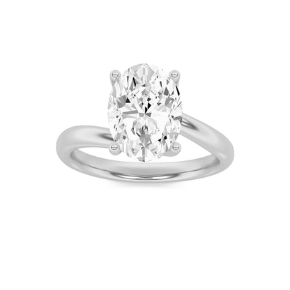 1CTW Oval Lab-Grown Diamond Prong Bypass Shank Engagement Ring 1 Stone