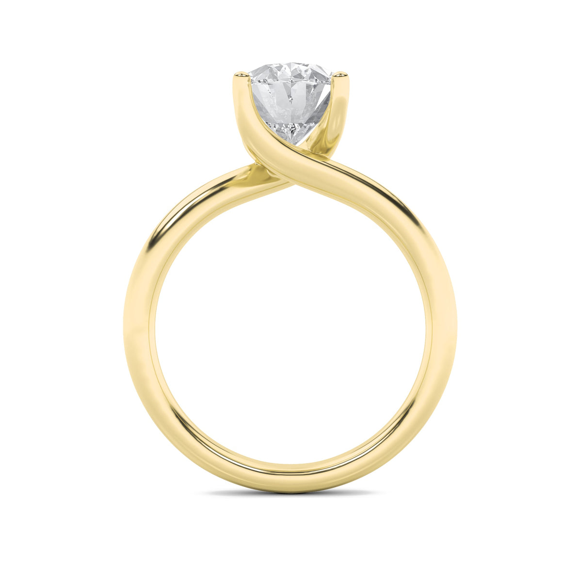 2CTW Oval Lab-Grown Diamond Prong Bypass Shank Engagement Ring 1 Stone