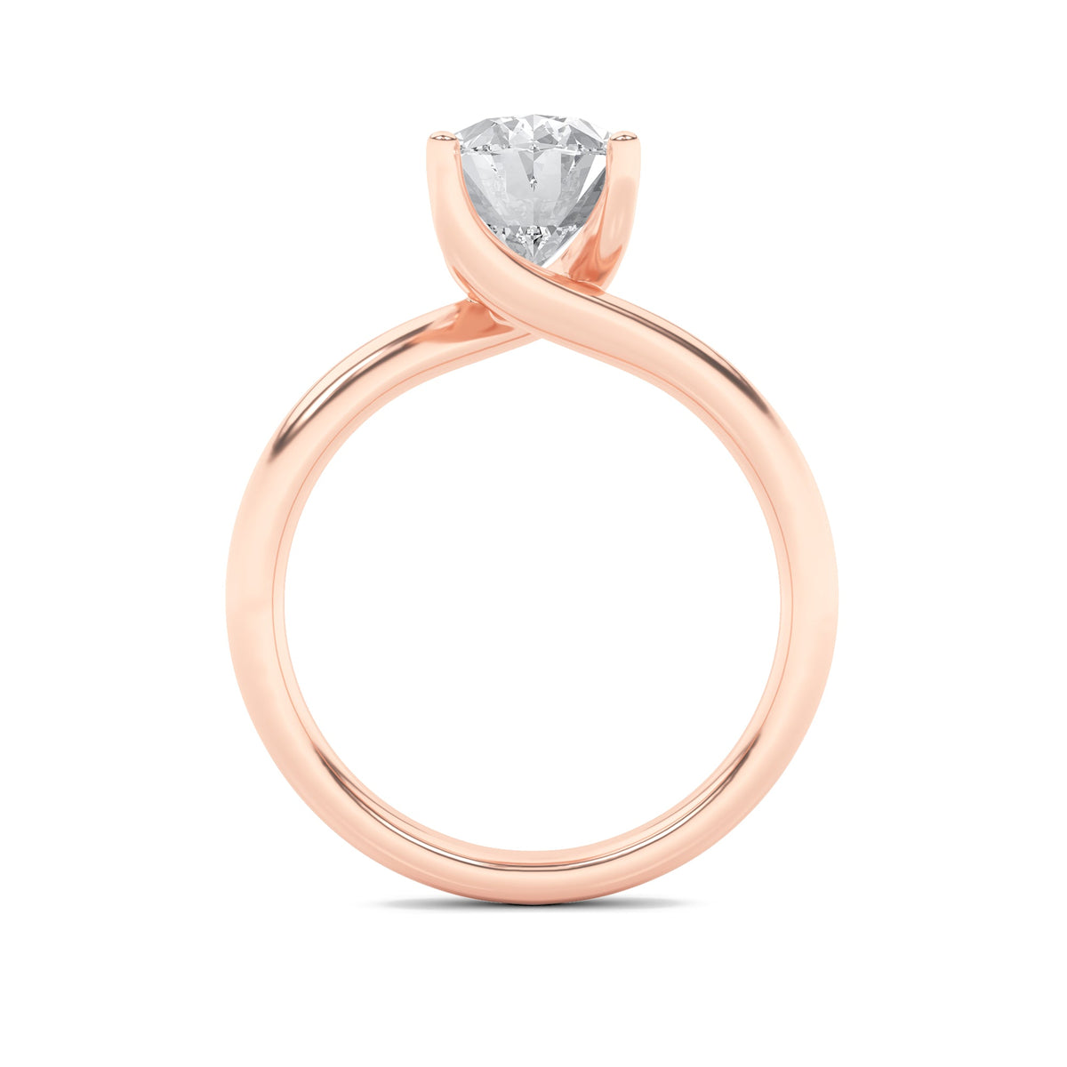 2CTW Oval Lab-Grown Diamond Prong Bypass Shank Engagement Ring 1 Stone