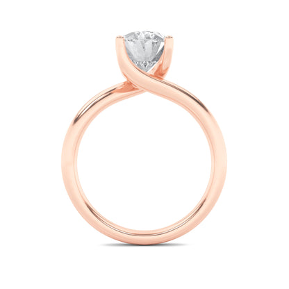 2CTW Oval Lab-Grown Diamond Prong Bypass Shank Engagement Ring 1 Stone