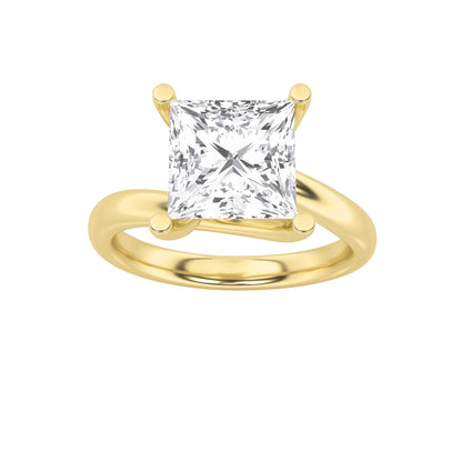 2CTW Princess Lab-Grown Diamond Prong Bypass Shank Engagement Ring 1 Stone