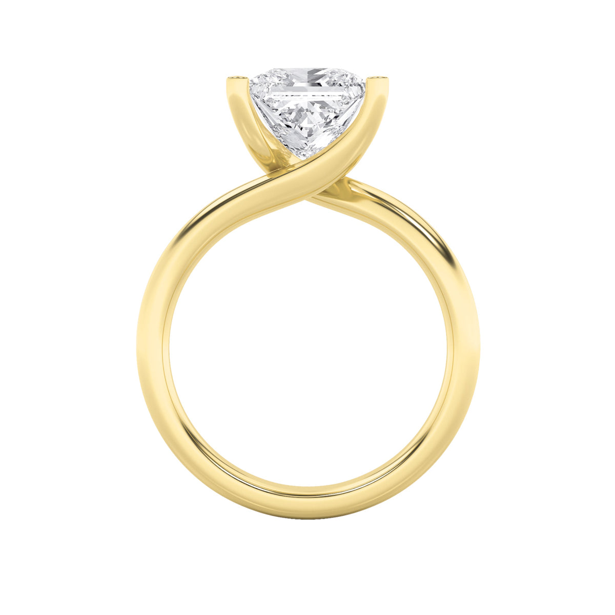 2CTW Princess Lab-Grown Diamond Prong Bypass Shank Engagement Ring 1 Stone