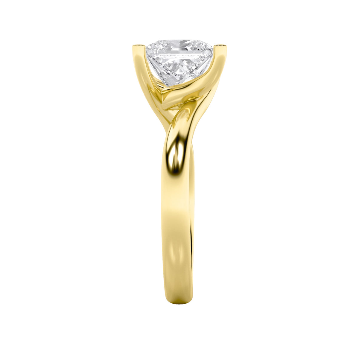 2CTW Princess Lab-Grown Diamond Prong Bypass Shank Engagement Ring 1 Stone