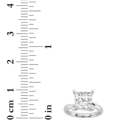 3CTW Princess Lab-Grown Diamond Prong Bypass Shank Engagement Ring 1 Stone