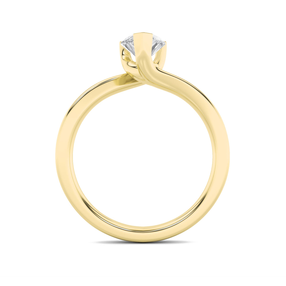 2CTW Pear Lab-Grown Diamond Prong Bypass Shank Engagement Ring 1 Stone