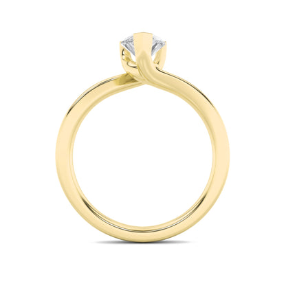 2CTW Pear Lab-Grown Diamond Prong Bypass Shank Engagement Ring 1 Stone