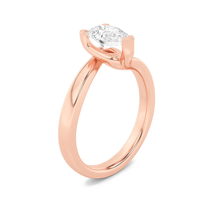 2CTW Pear Lab-Grown Diamond Prong Bypass Shank Engagement Ring 1 Stone