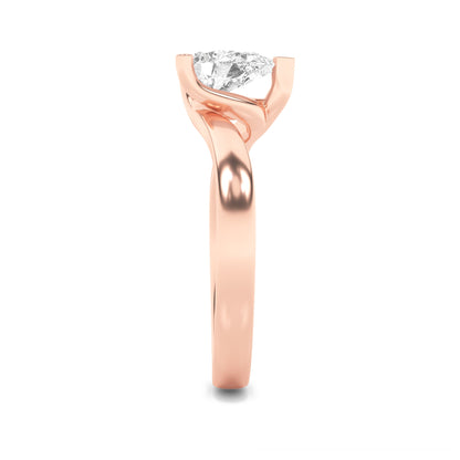 2CTW Pear Lab-Grown Diamond Prong Bypass Shank Engagement Ring 1 Stone