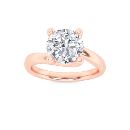 1CTW Round Lab-Grown Diamond Prong Bypass Shank Engagement Ring 1 Stone 6.3mm Width