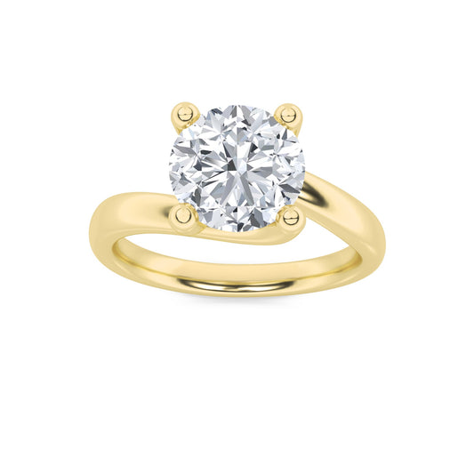 1.5CTW Round Lab-Grown Diamond Prong Bypass Shank Engagement Ring 1 Stone