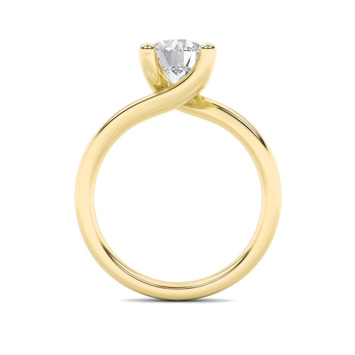1.5CTW Round Lab-Grown Diamond Prong Bypass Shank Engagement Ring 1 Stone