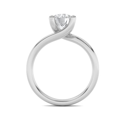 3CTW Round Lab-Grown Diamond Prong Bypass Shank Engagement Ring 1 Stone