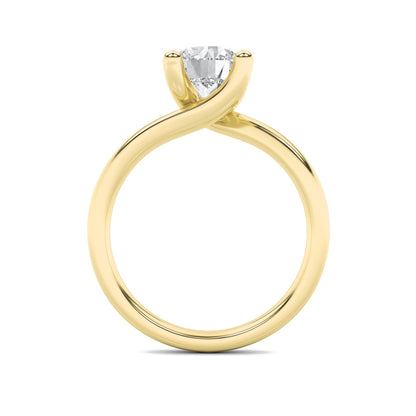 3CTW Round Lab-Grown Diamond Prong Bypass Shank Engagement Ring 1 Stone