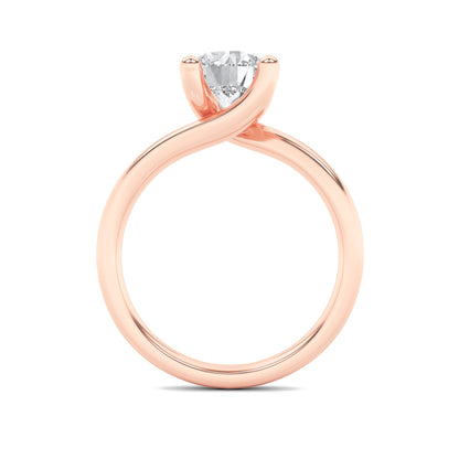 3CTW Round Lab-Grown Diamond Prong Bypass Shank Engagement Ring 1 Stone