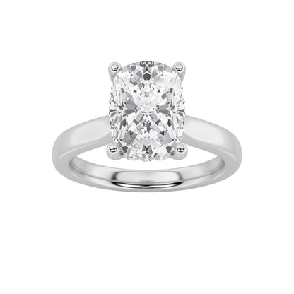 2CTW Elongated Cushion Lab-Grown Diamond Prong Classic Cathedral Shank Engagement Ring 15 Stones