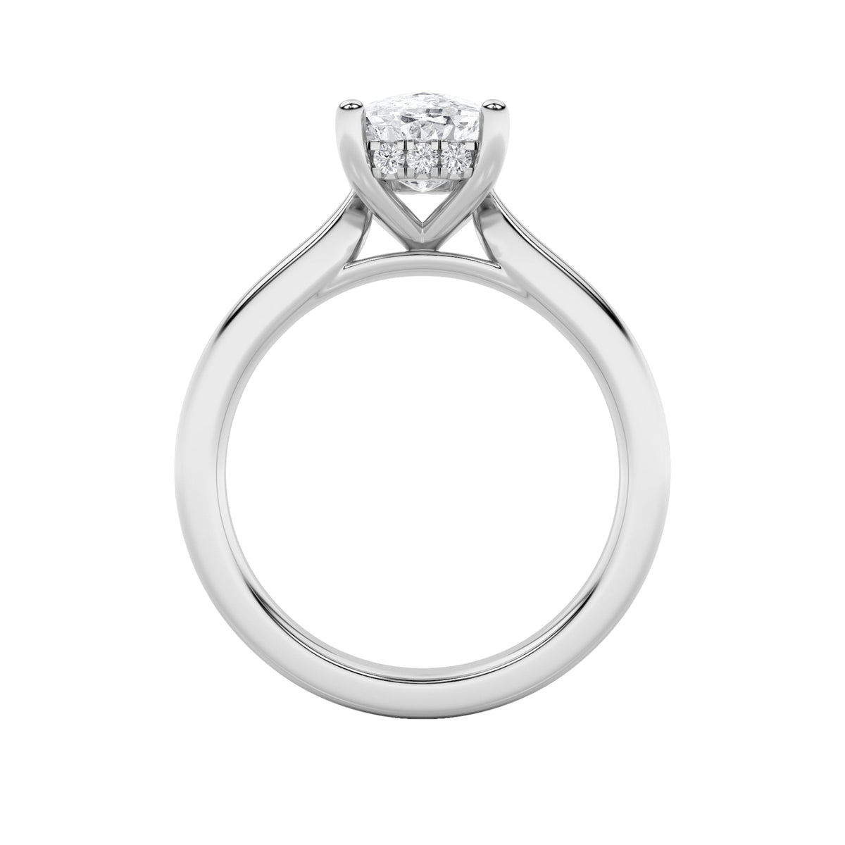 2CTW Elongated Cushion Lab-Grown Diamond Prong Classic Cathedral Shank Engagement Ring 15 Stones