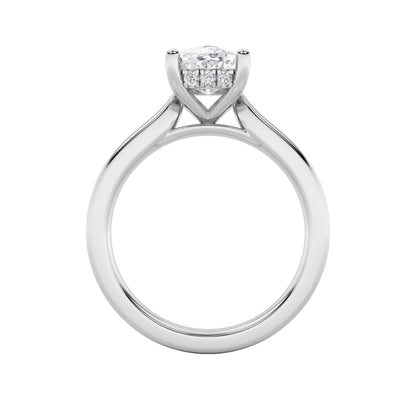 2CTW Elongated Cushion Lab-Grown Diamond Prong Classic Cathedral Shank Engagement Ring 15 Stones