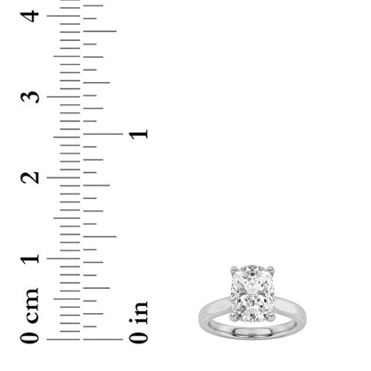 2CTW Elongated Cushion Lab-Grown Diamond Prong Classic Cathedral Shank Engagement Ring 15 Stones