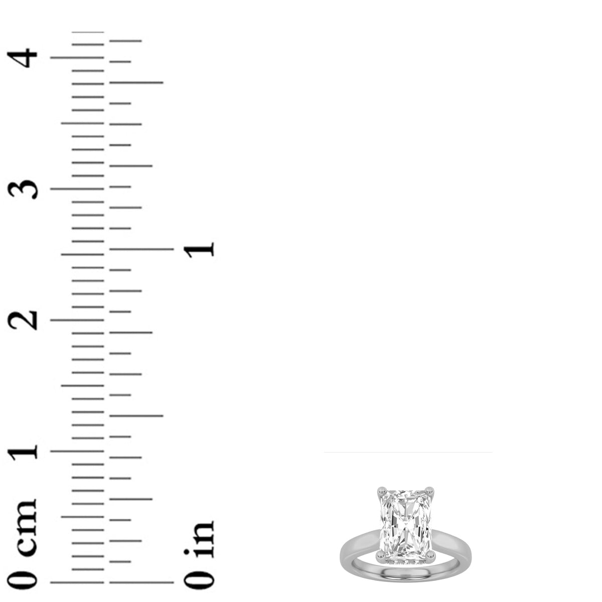 1CTW Radiant Lab-Grown Diamond Prong Hidden Halo Cathedral Shank Engagement Ring 11 Stones