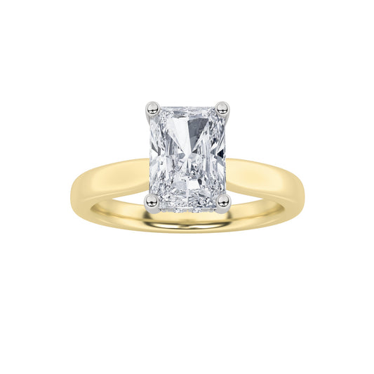 1.5CTW Radiant Lab-Grown Diamond Prong Hidden Halo Cathedral Shank Engagement Ring 11 Stones