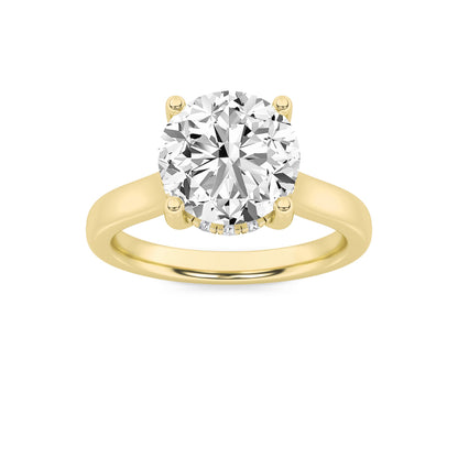 2CTW Round Lab-Grown Diamond Prong Hidden Halo Cathedral Shank Engagement Ring 13 Stones 7mm Width