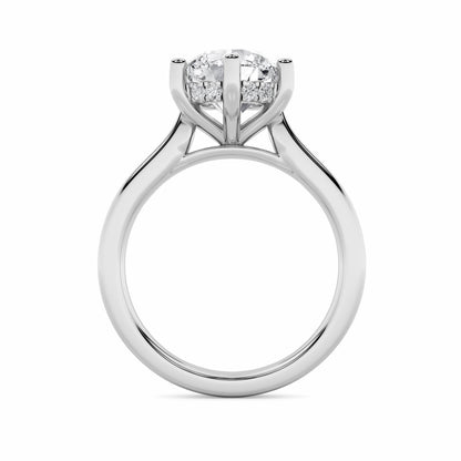 2CTW Round Lab-Grown Diamond Prong Hidden Halo Cathedral Shank Engagement Ring 13 Stones 2.9mm Width