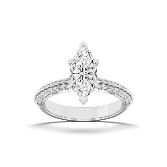 2.5CTW Marquise Lab-Grown Diamond Prong Ring 33 Stones