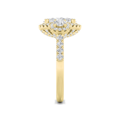 3CTW Oval Lab-Grown Diamond Prong Three Stone Accented Ring 89 Stones