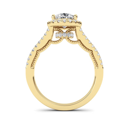2CTW Pear Lab-Grown Diamond Prong Split Shank Accented Ring 73 Stones