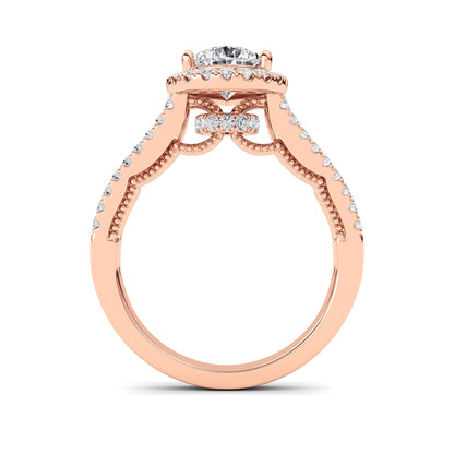 2CTW Pear Lab-Grown Diamond Prong Split Shank Accented Ring 73 Stones