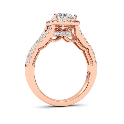 2CTW Pear Lab-Grown Diamond Prong Split Shank Accented Ring 73 Stones