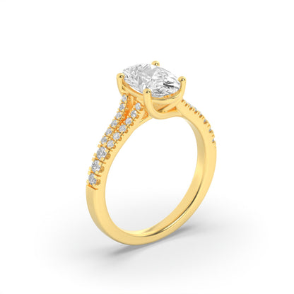 2CTW Oval Lab-Grown Diamond Prong Split Shank Trellis Engagement Ring 31 Stones