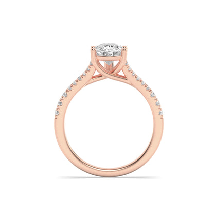 2CTW Pear Lab-Grown Diamond Prong Split Shank Trellis Engagement Ring 31 Stones