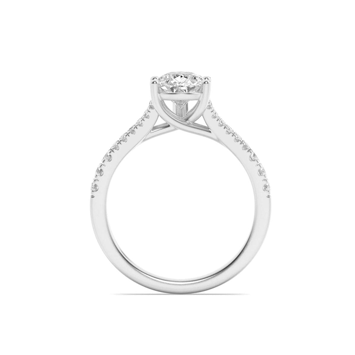 3CTW Pear Lab-Grown Diamond Prong Ring 25 Stones