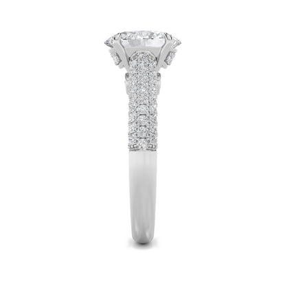2.5CTW Oval Lab-Grown Diamond Prong Hidden Halo Accented Engagement Ring 71 Stones
