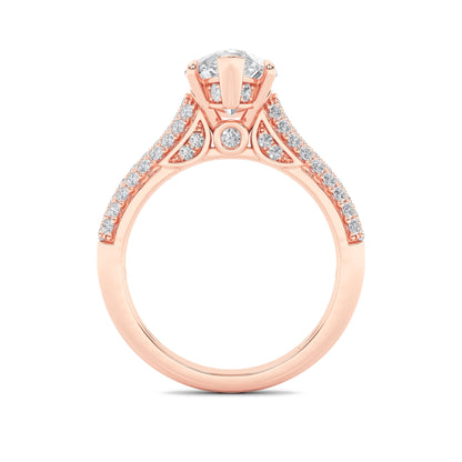 2.5CTW Pear Lab-Grown Diamond Prong Hidden Halo Accented Engagement Ring 71 Stones